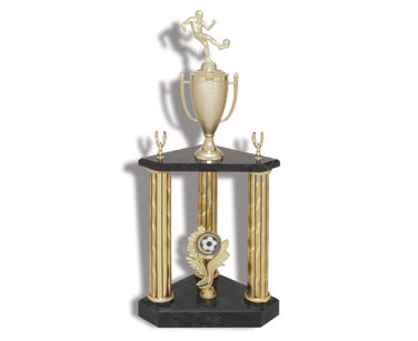 Three Column Trophies (Black Marble)